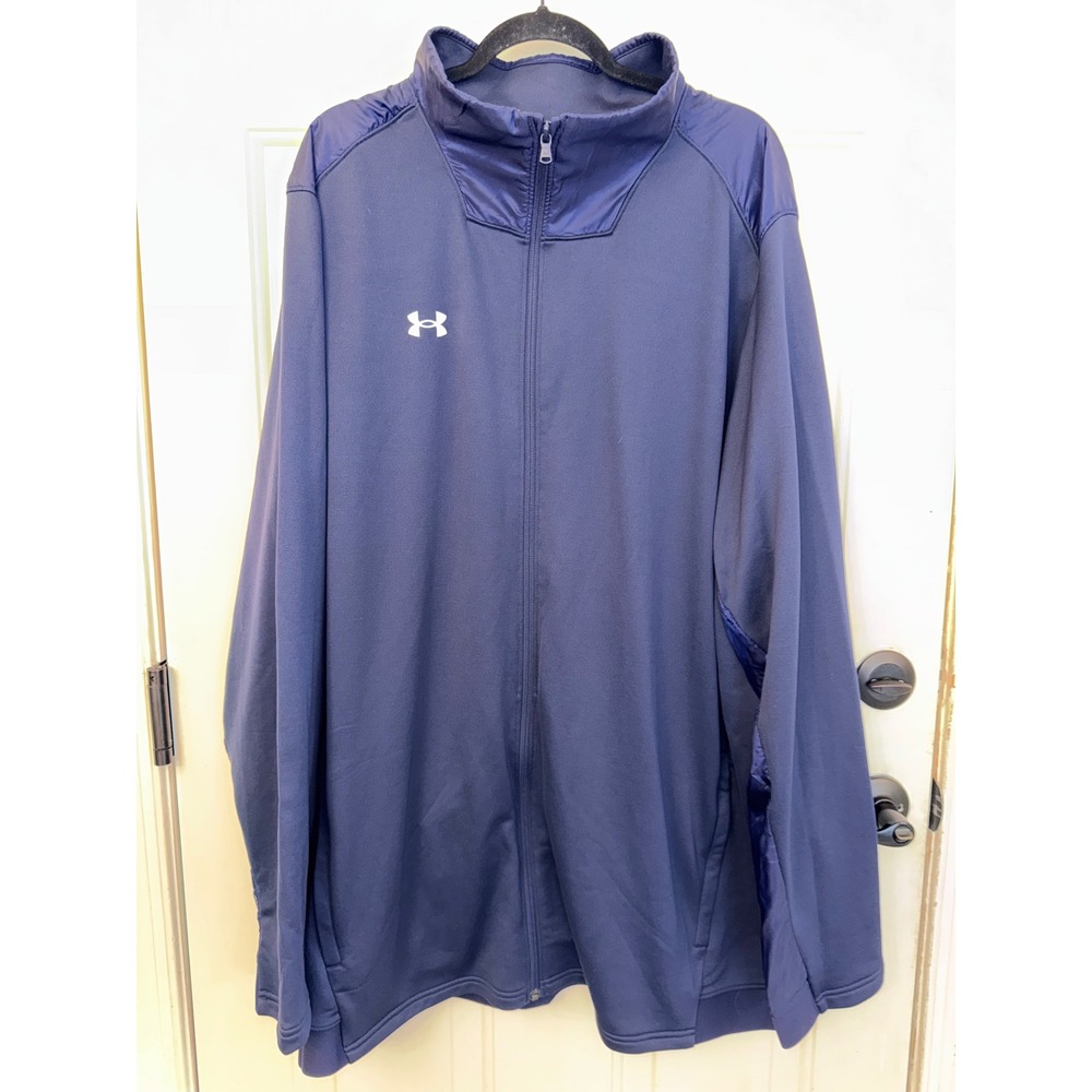 Under Armour Mens 4XL Tall Navy Blue Full Zip Track Jacket Loose Fit NWT